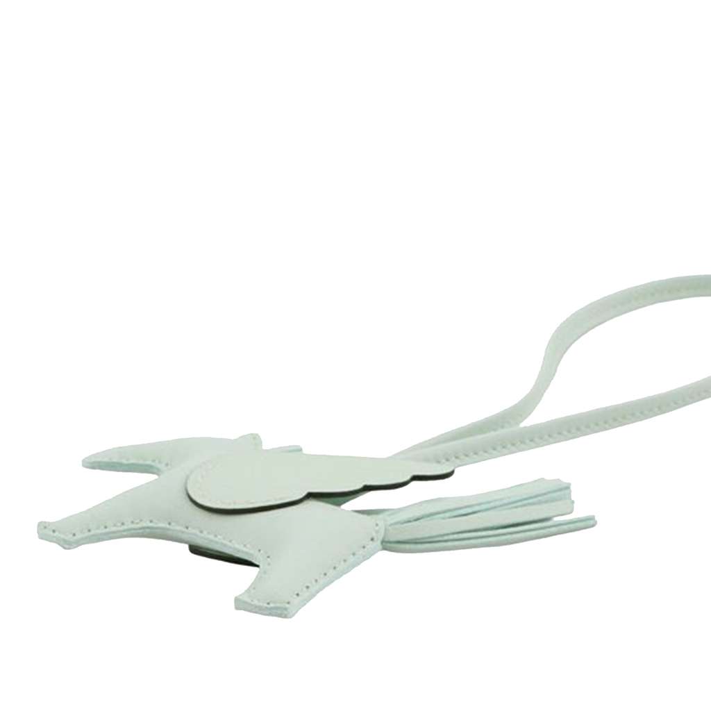 Hermès Milo Lambskin and Swift Grigri Rodeo Pegase Bag Charm PM Green Leather Very good condition - Inside View