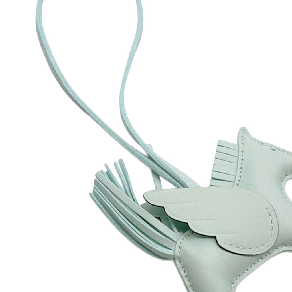 Hermès Milo Lambskin and Swift Grigri Rodeo Pegase Bag Charm PM Green Leather Very good condition - Model View