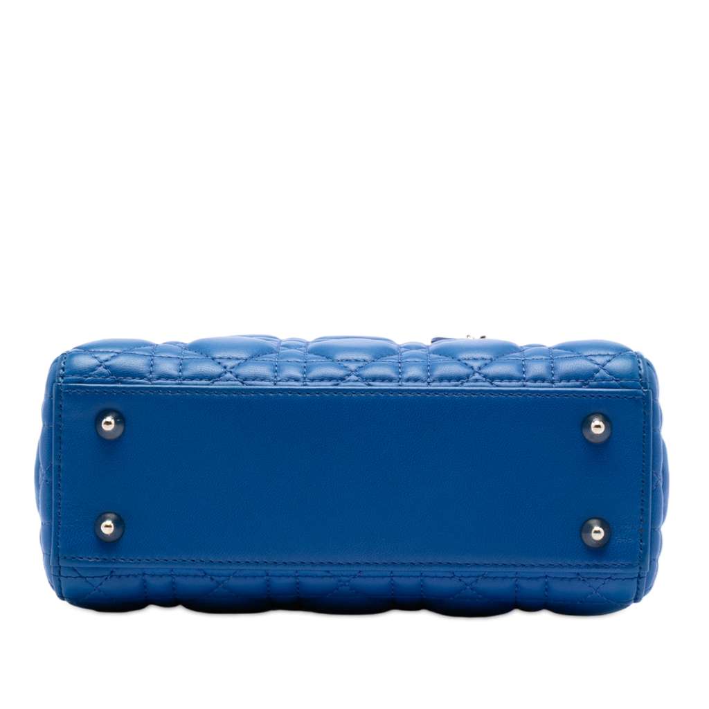 Dior Small Lambskin Cannage MyABCDior Lady Dior Blue Leather Good condition - Inside View