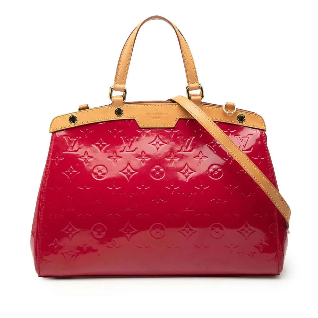 Louis Vuitton Monogram Vernis Brea MM Red Leather Good - Front View