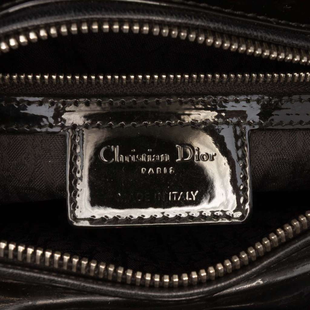 Dior Large Patent Cannage Lady Dior Black Leather Good condition - Box View