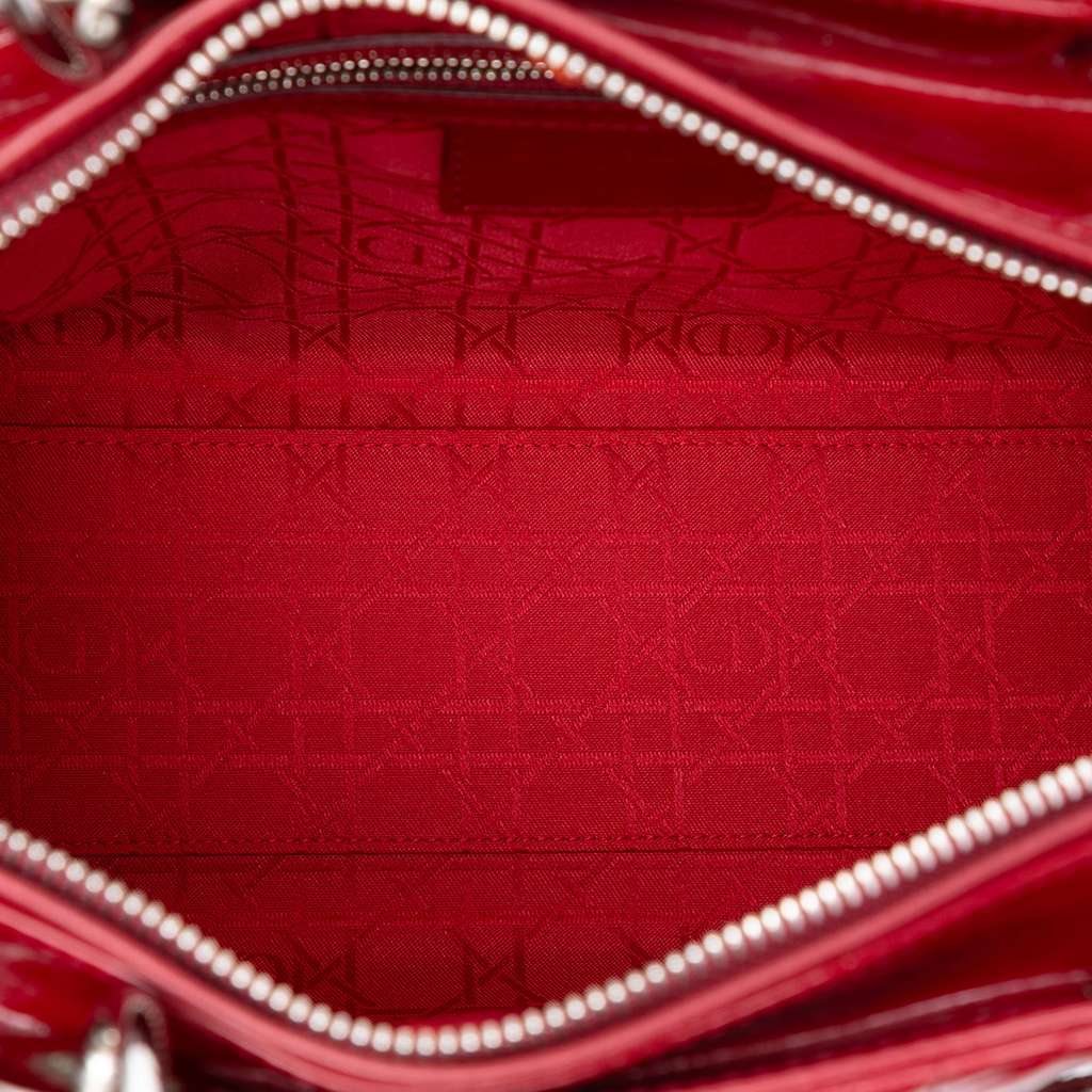 Dior Large Patent Cannage Lady Dior Red Leather Good condition - Model View