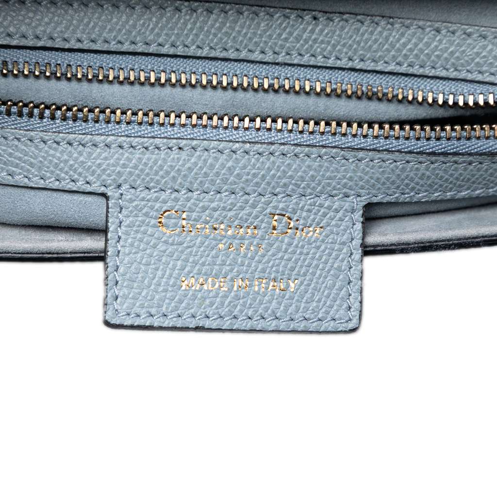 Dior Grained Calfskin Saddle Bag Blue Leather Good condition - Box View