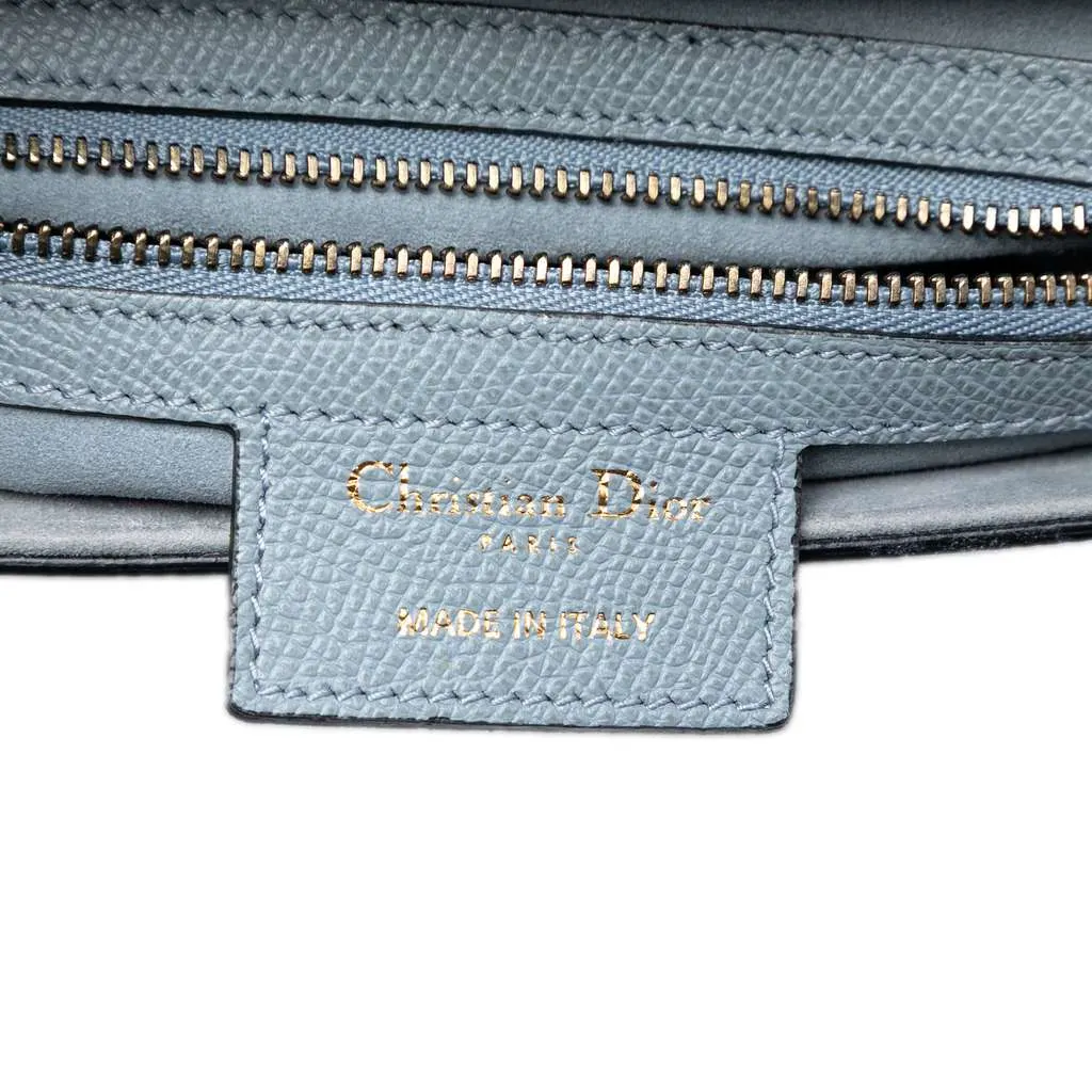 Dior Grained Calfskin Saddle Bag Blue Leather Good - Box View