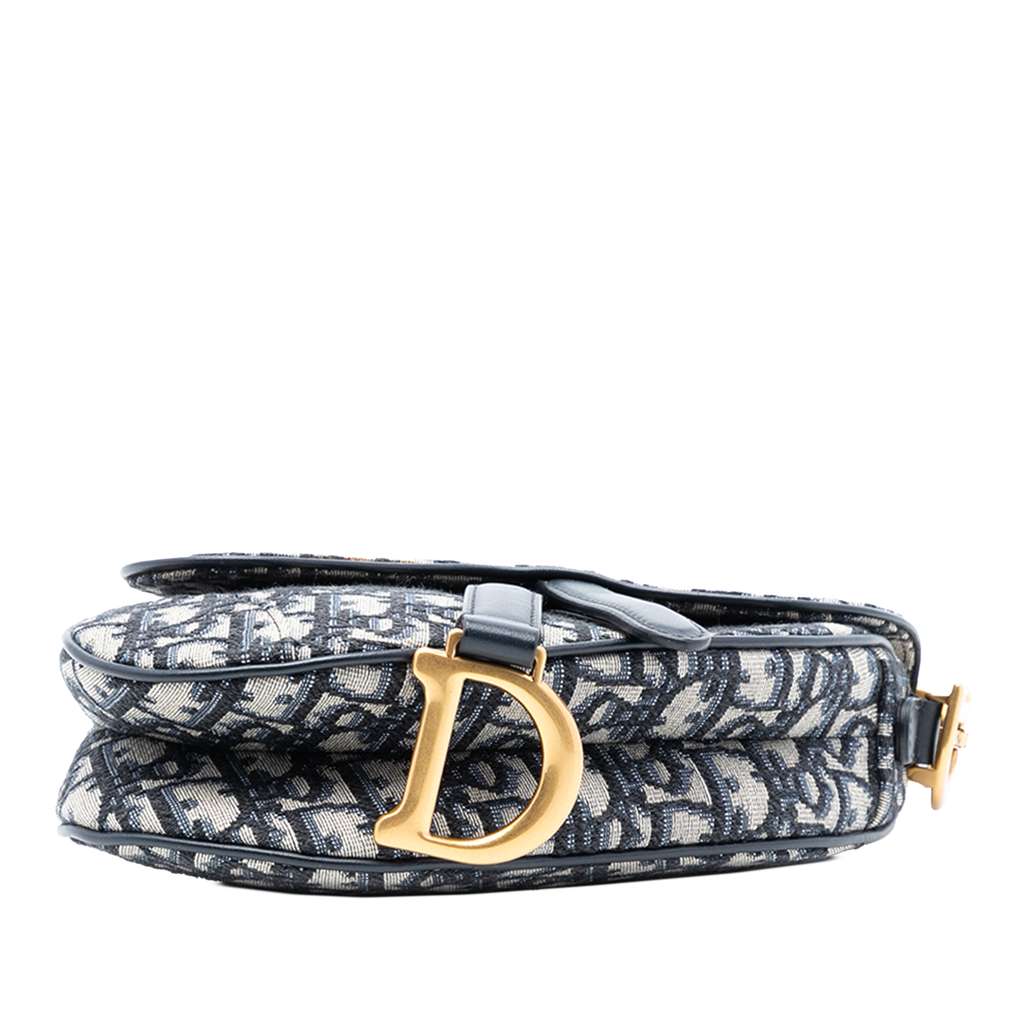 Dior Mini Oblique Canvas Saddle Bag Blue Canvas Good condition - Inside View