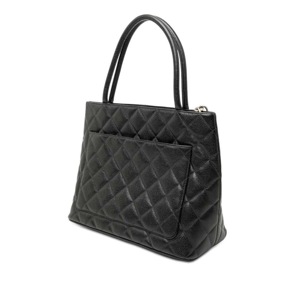 Chanel Caviar Medallion Tote Black Leather Good condition - Back View