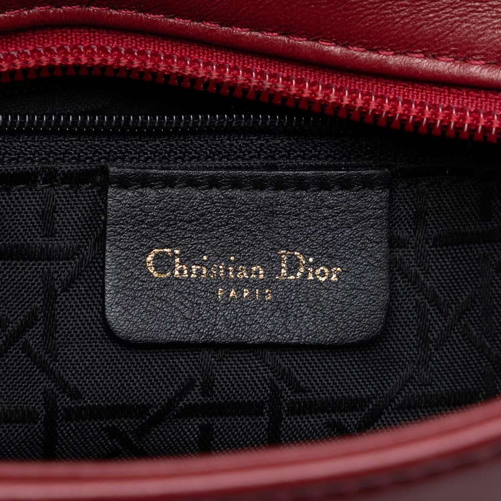 Dior Medium Lambskin Lady Dior Red Leather Good condition - Box View