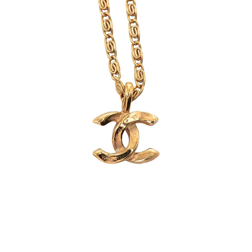 Chanel CC Gold Plated Pendant Necklace Gold Metal Good condition - Inside View