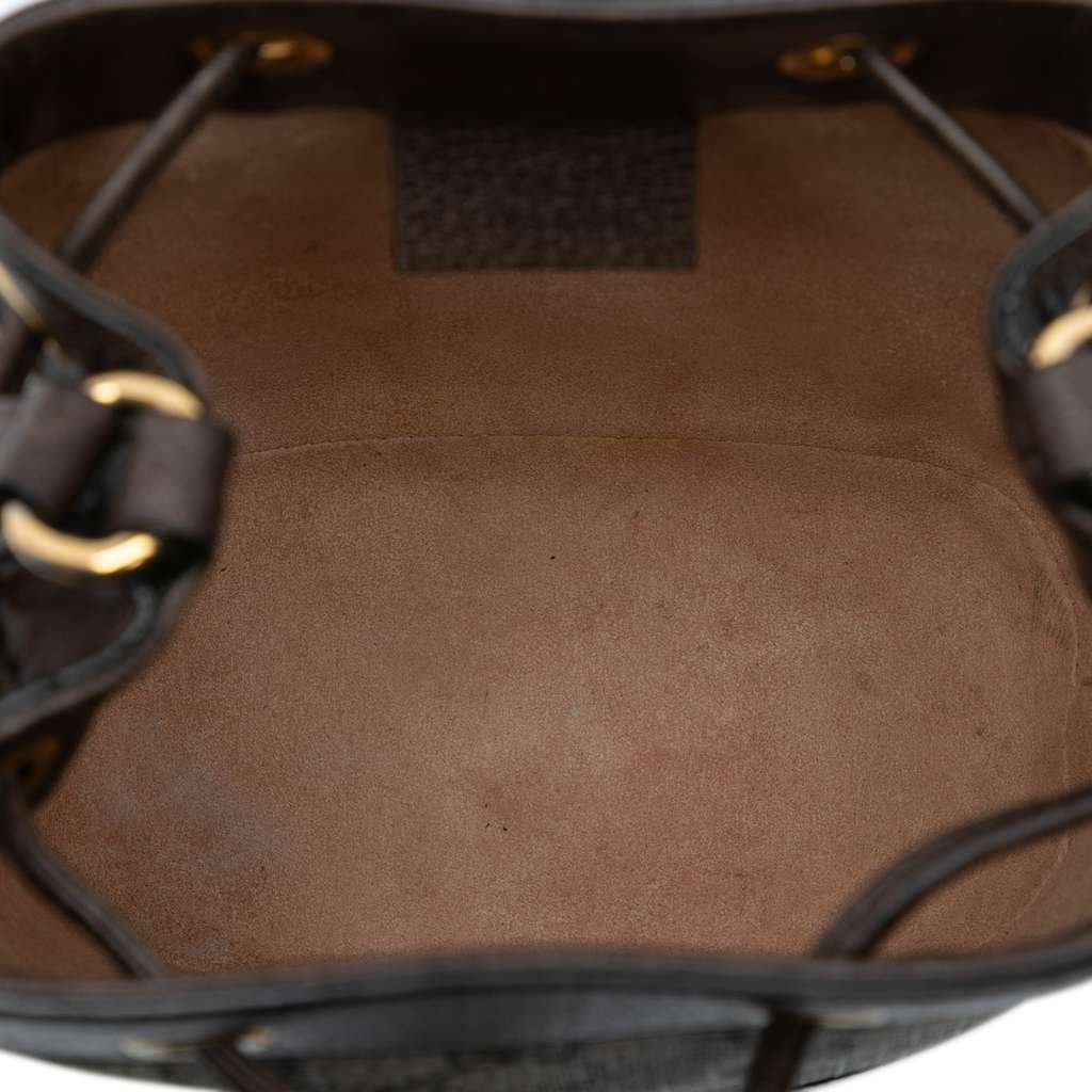Gucci Mini GG Supreme Web Ophidia Bucket Bag Brown Canvas Good condition - Model View