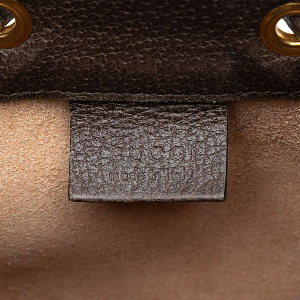 Gucci Mini GG Supreme Web Ophidia Bucket Bag Brown Canvas Good condition - Box View