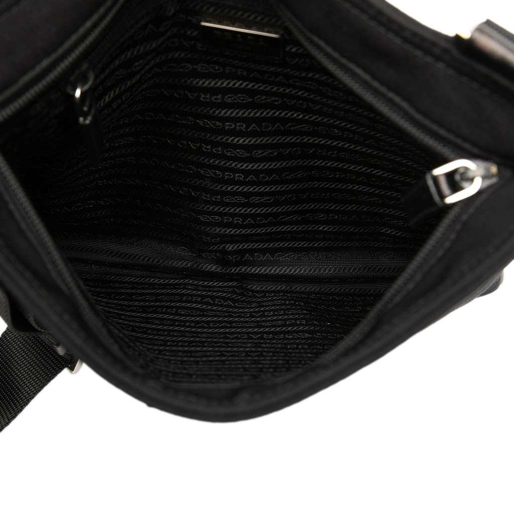 Prada Tessuto Zip Top Crossbody Black Good condition - Model View