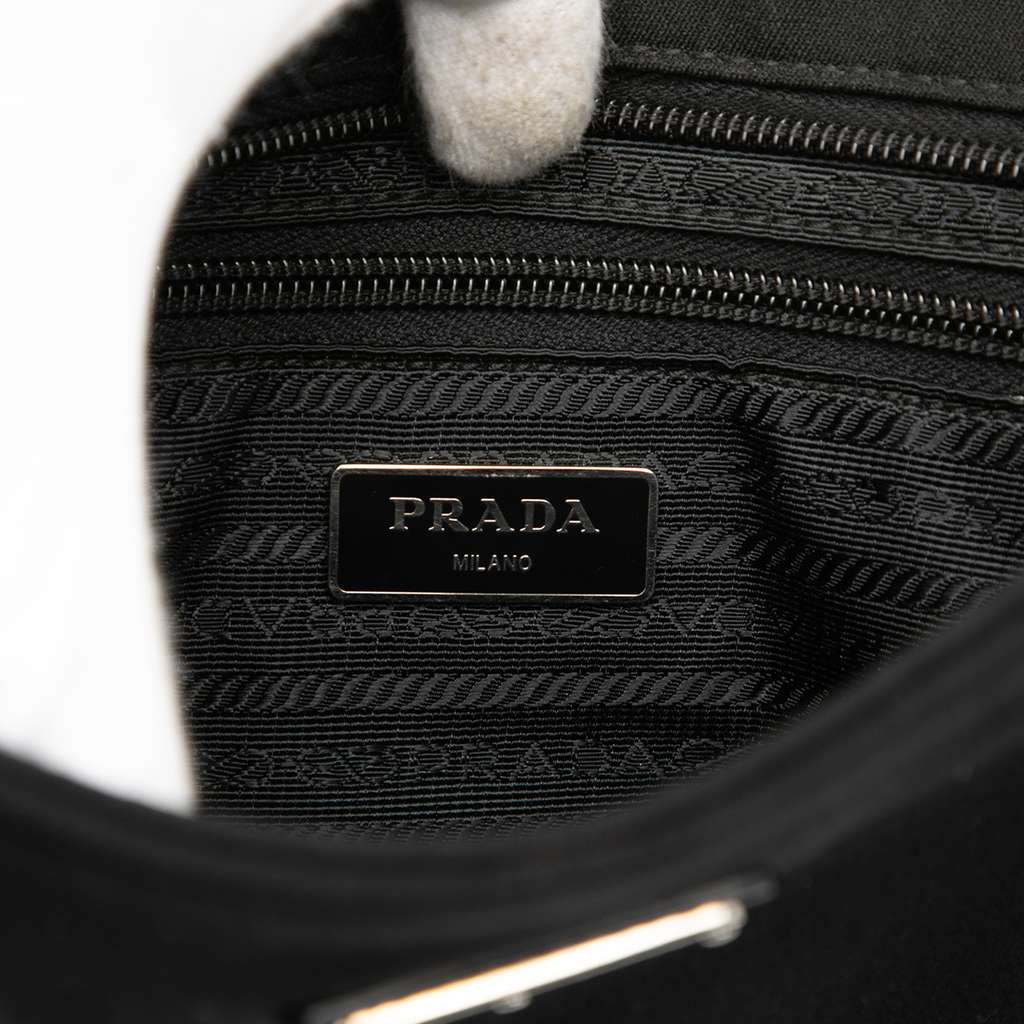 Prada Tessuto Zip Top Crossbody Black Good condition - Box View