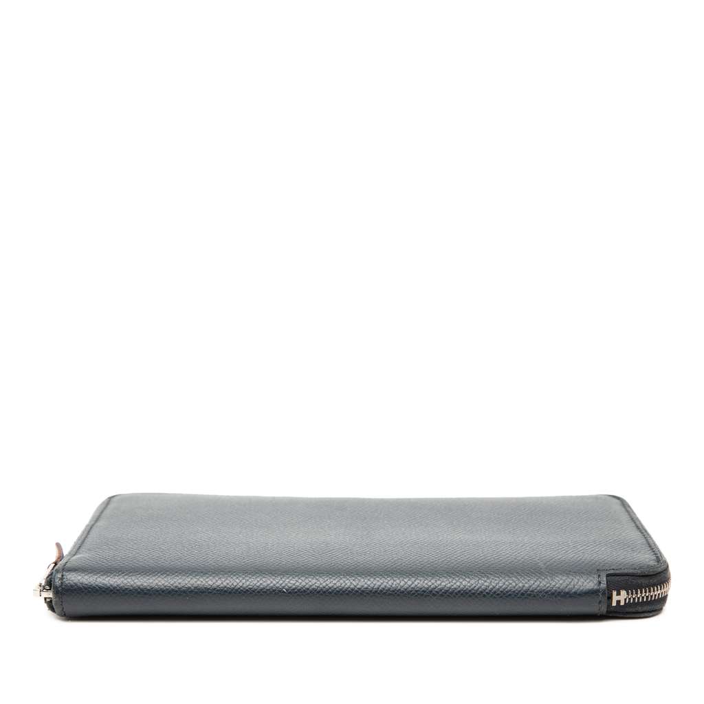 Hermès Epsom Silk'In Classique Long Wallet Blue Leather Good condition - Inside View