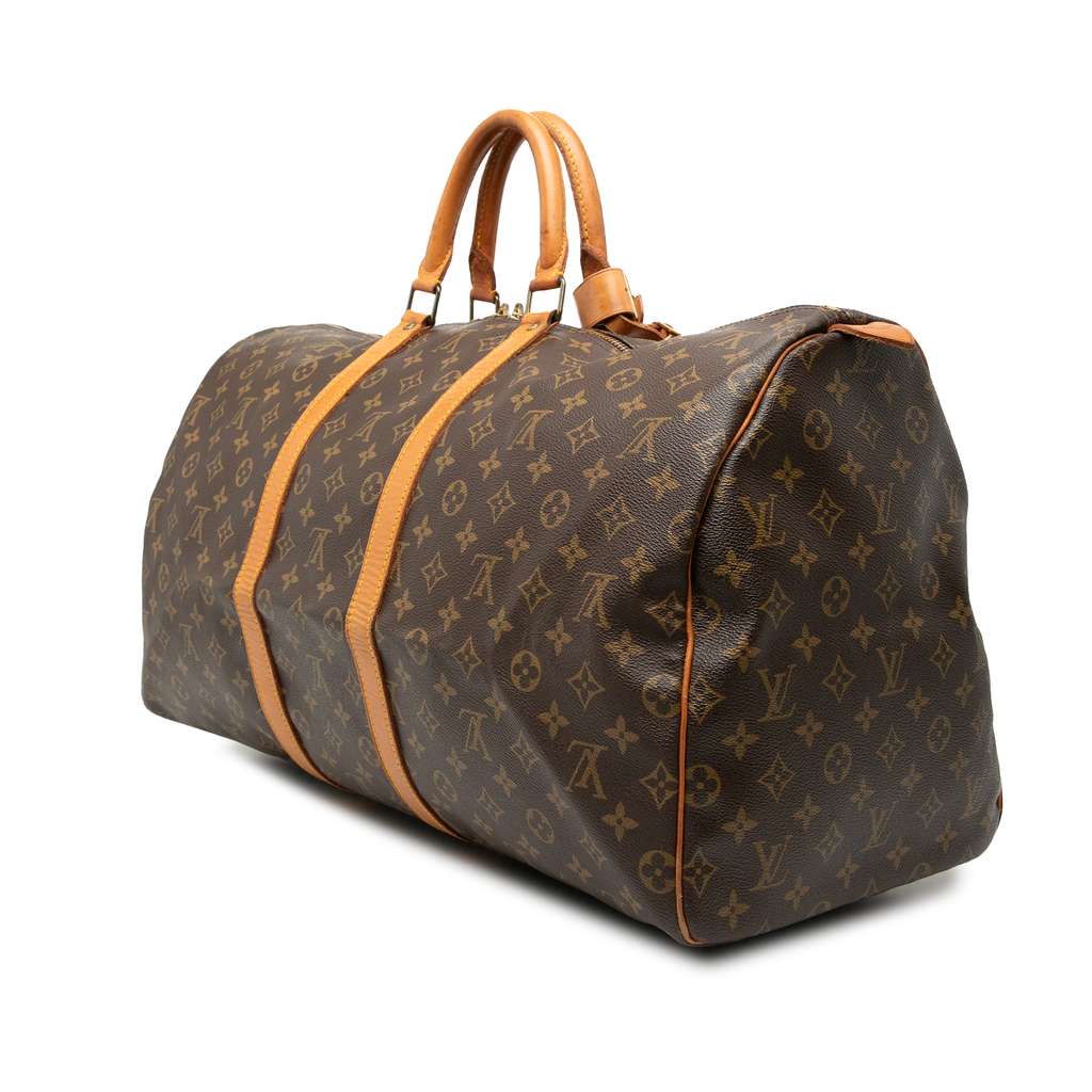 Louis Vuitton Monogram Keepall 55 Brown Good condition - Back View