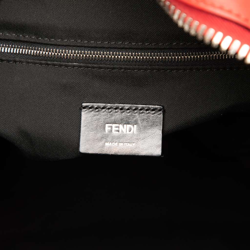 Fendi Nylon and Leather Faces Backpack Red Good condition - Box View