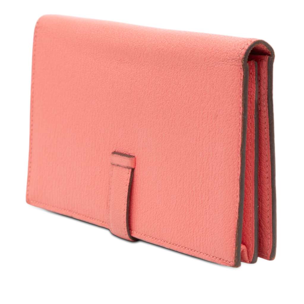 Hermès Chevre Mysore Bearn Long Wallet Pink Leather Good condition - Back View
