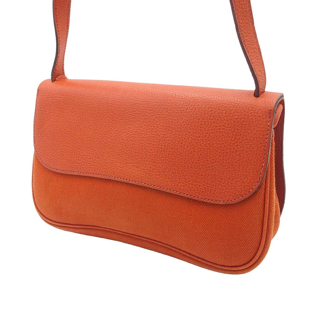 Hermès Vache Liege and Toile Sac Colorado PM Orange Leather Good condition - Back View