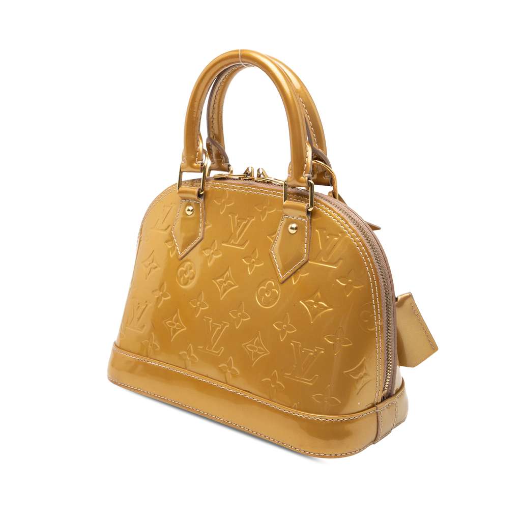 Louis Vuitton Monogram Vernis Alma BB Gold Leather Good condition - Back View