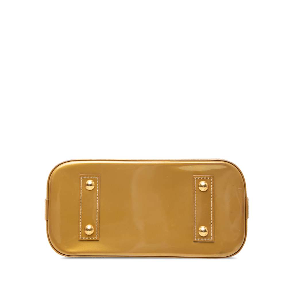 Louis Vuitton Monogram Vernis Alma BB Gold Leather Good condition - Inside View