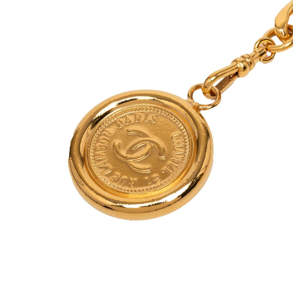 Chanel Gold Plated CC Medallion Chain Belt Gold Metal Good condition - Back View