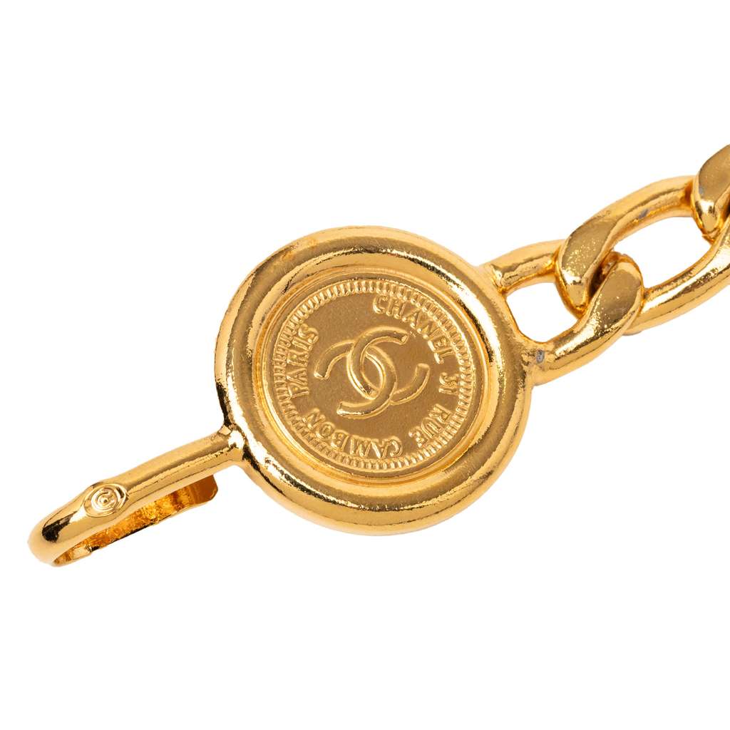 Chanel Gold Plated CC Medallion Chain Belt Gold Metal Good condition - Inside View