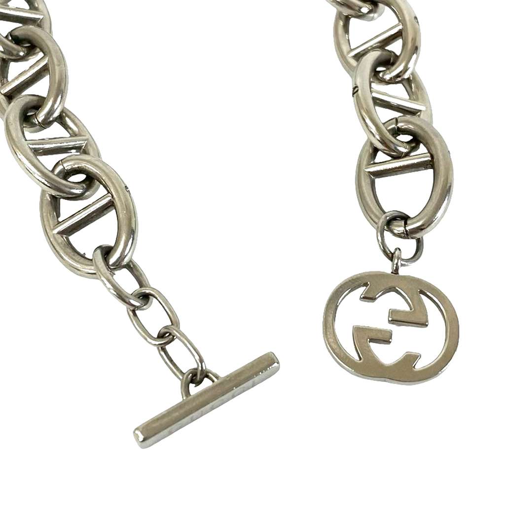 Gucci Sterling Silver Interlocking G Anchor Chain Bracelet Silver Silver Good condition - Box View