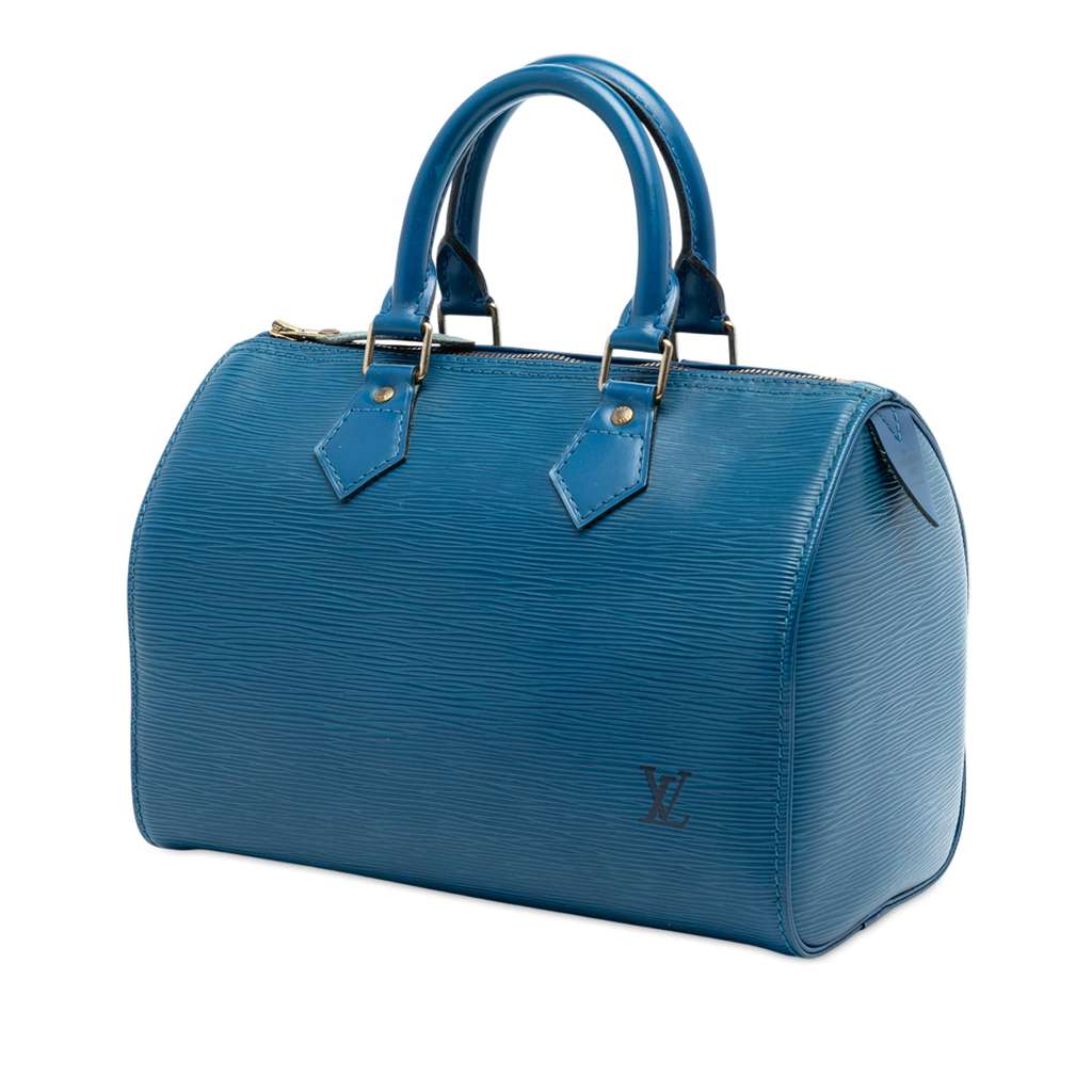 Louis Vuitton Epi Speedy 25 Blue Leather Good condition - Back View