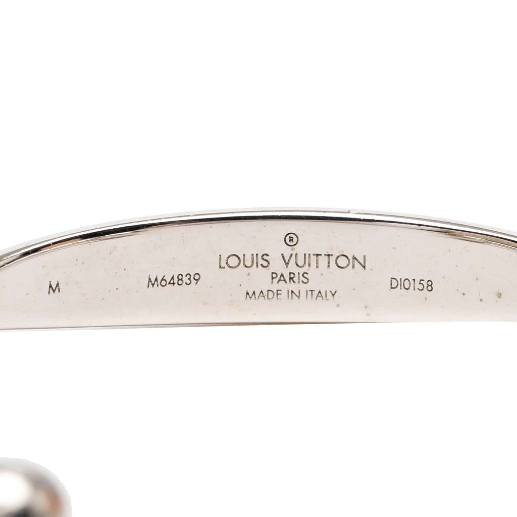 Louis Vuitton Palladium Plated Monogram Jonc Silver Metal Good condition - Model View