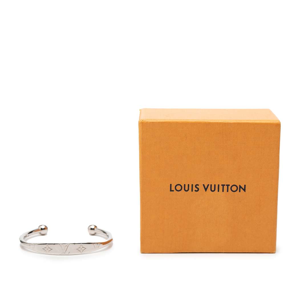 Louis Vuitton Palladium Plated Monogram Jonc Silver Metal Good condition - Box View