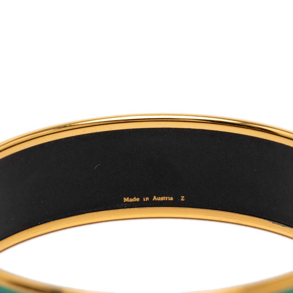 Hermès Wide Seashells Enamel Bangle 70 Blue Good condition - Box View