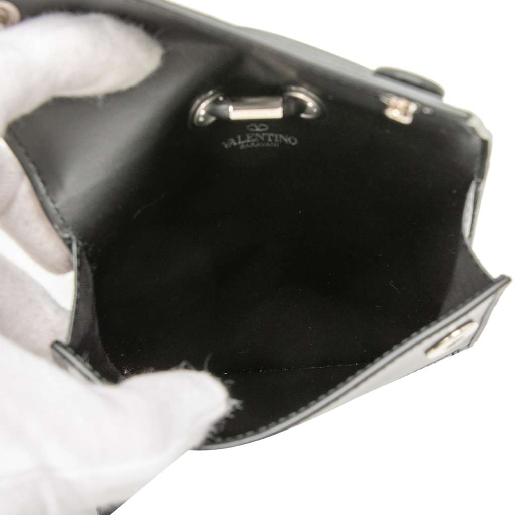 Valentino Leather VLTN Phone Case With Strap Black Leather Good condition - Model View