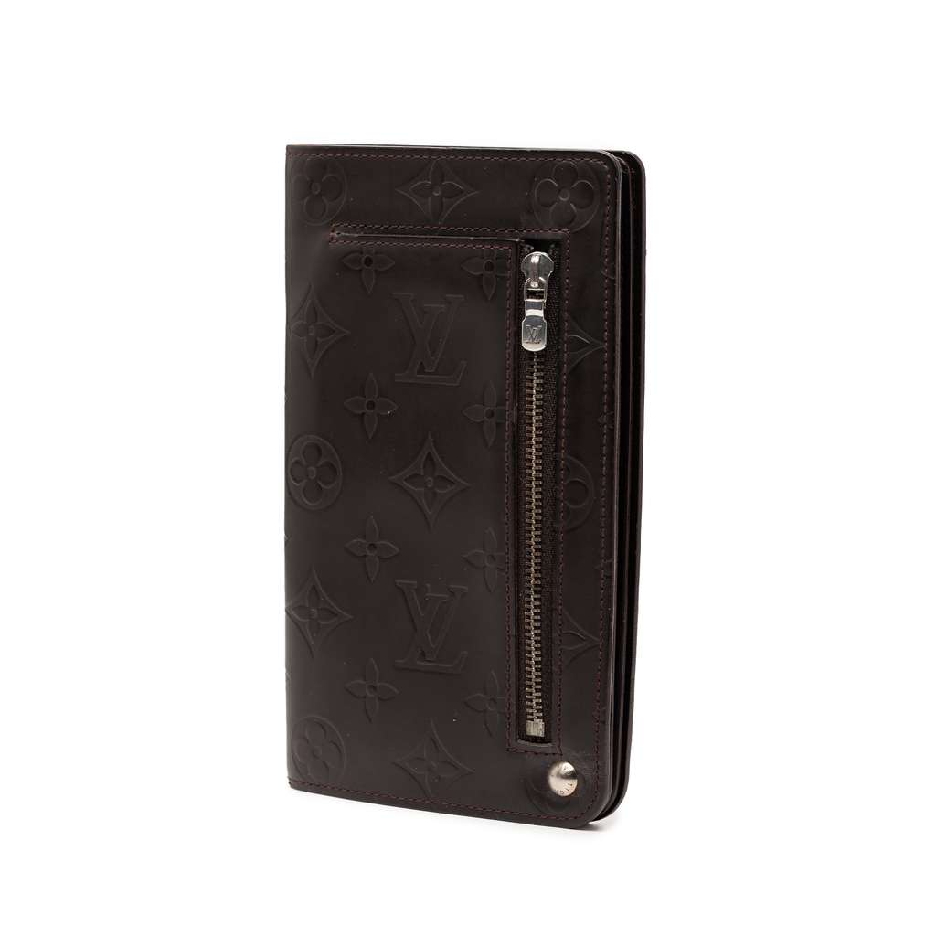 Louis Vuitton Monogram Glace Hoist Organizer Wallet Brown Leather Good condition - Back View