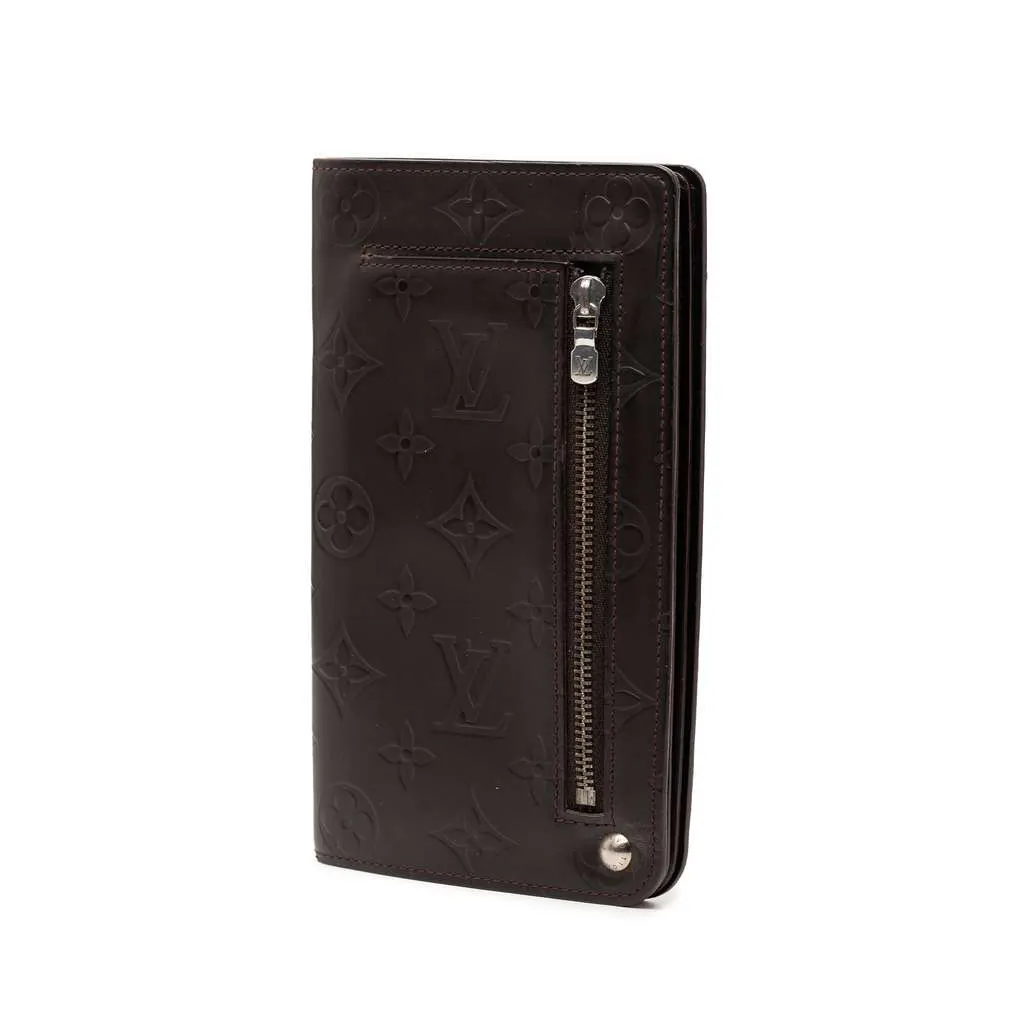 Louis Vuitton Monogram Glace Hoist Organizer Wallet Brown Leather Very good - Back View