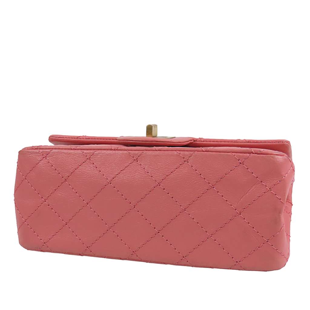 Chanel Quilted Aged Calfskin Reissue 2.55 Single Flap 224 Pink Leather Good condition - Inside View