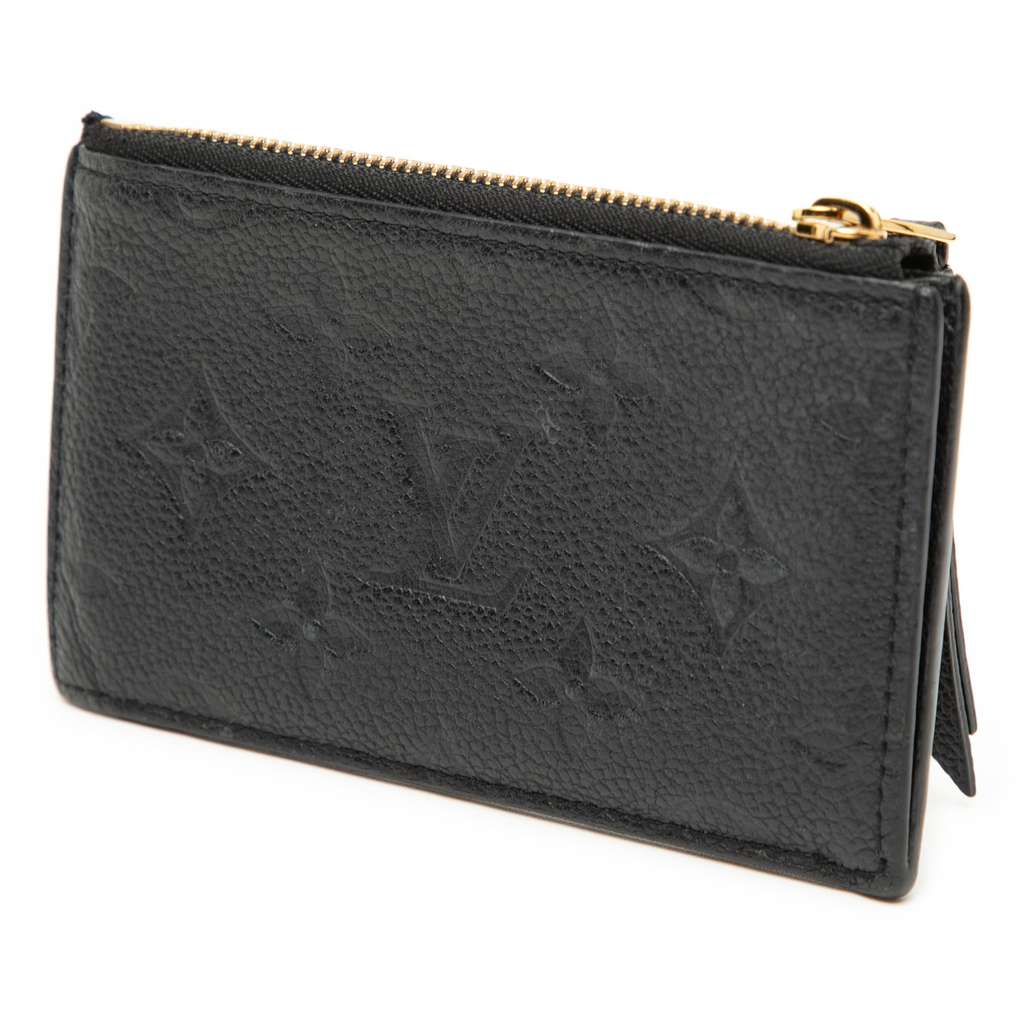 Louis Vuitton Monogram Empreinte Zipped Card Holder Black Leather Good condition - Back View