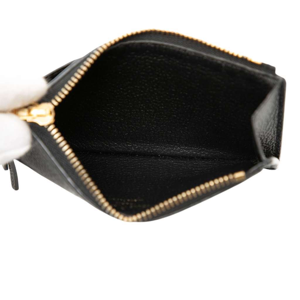 Louis Vuitton Monogram Empreinte Zipped Card Holder Black Leather Good condition - Model View