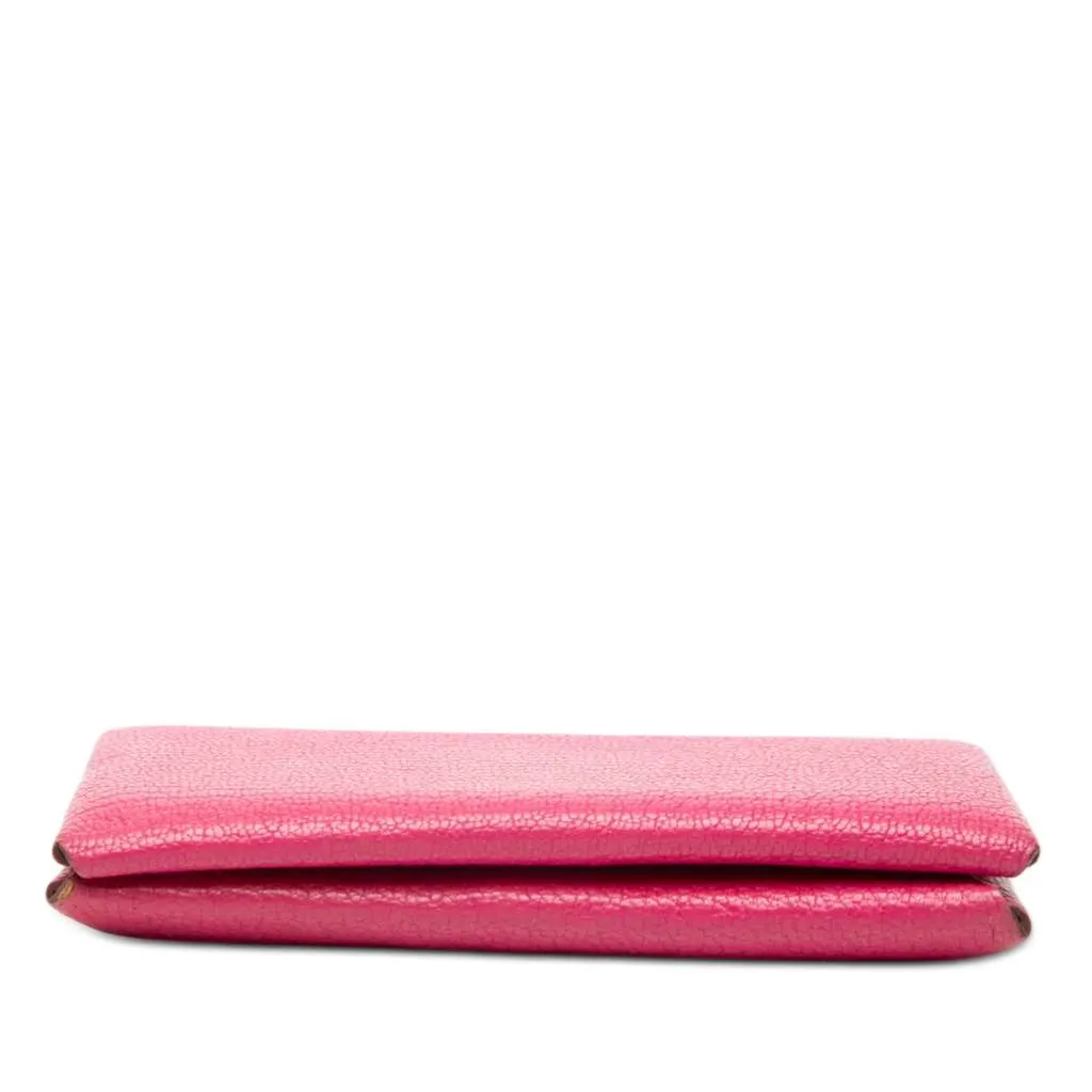 Hermès Chevre Mysore Calvi Card Holder Pink Leather Good - Inside View