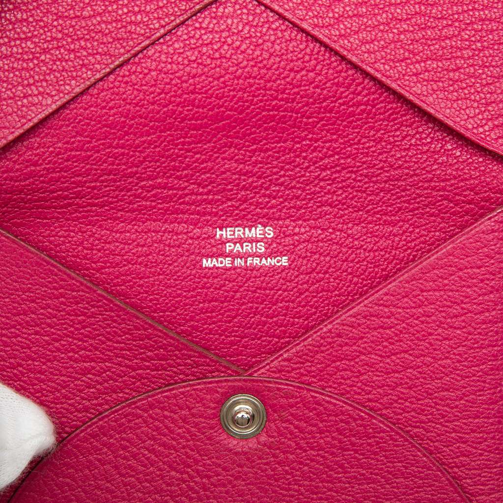 Hermès Chevre Mysore Calvi Card Holder Pink Leather Good condition - Box View
