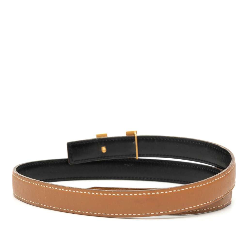 Hermès Gulliver and Box Calf Constance H Reversible Belt Brown Leather Good condition - Inside View