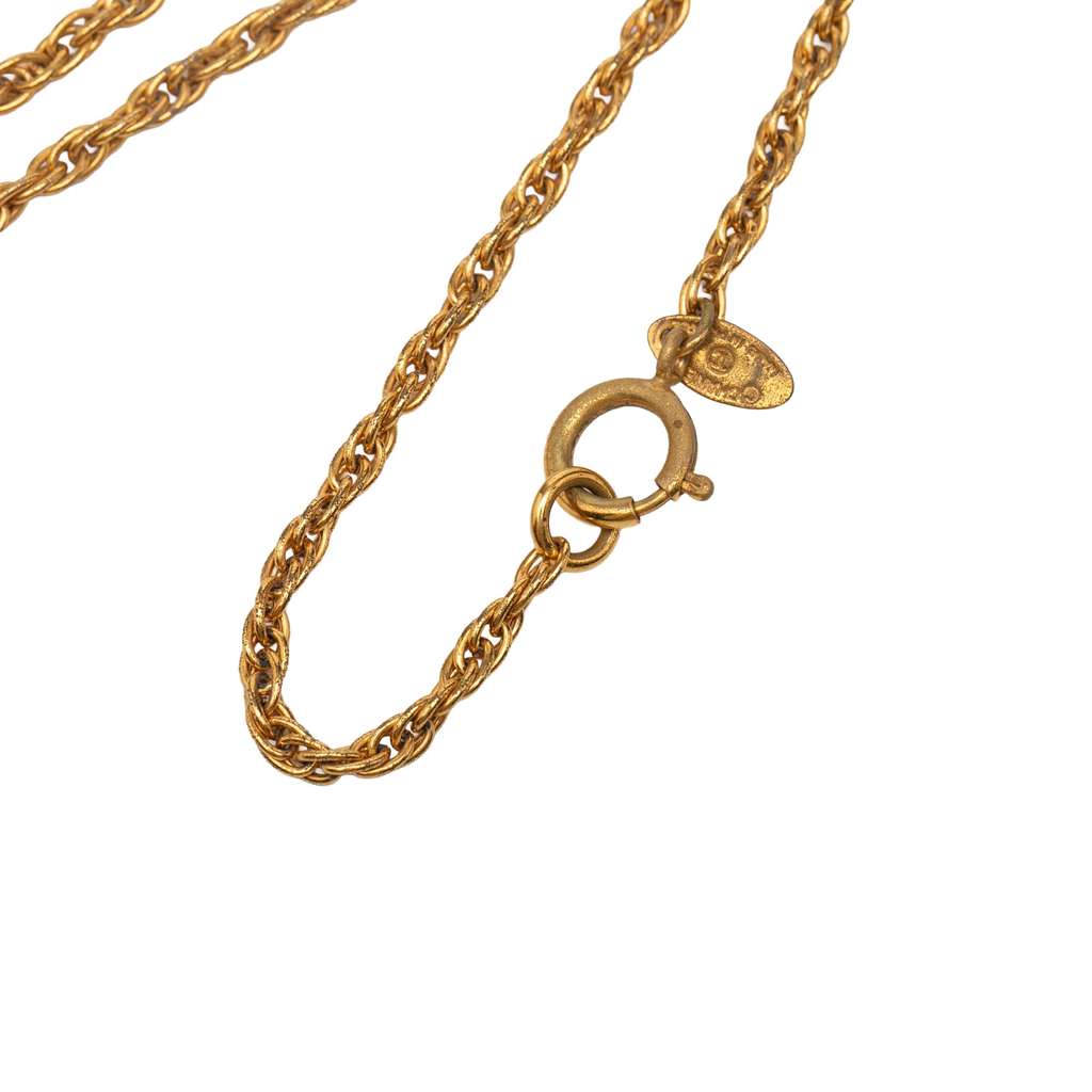 Chanel Gold Plated CC Pendant Necklace Gold Metal Good condition - Inside View