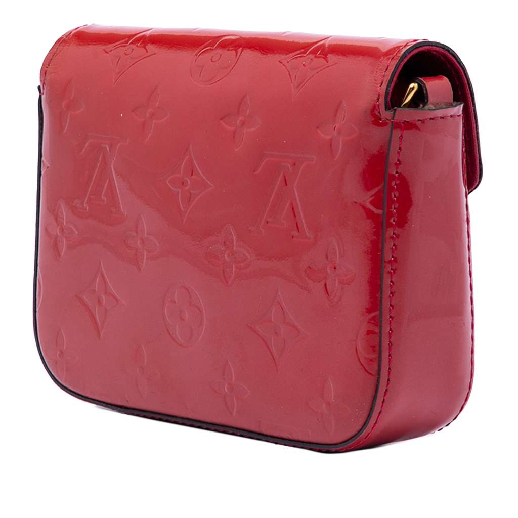 Louis Vuitton Monogram Vernis Mini Sac Lucie Red Leather Good condition - Back View