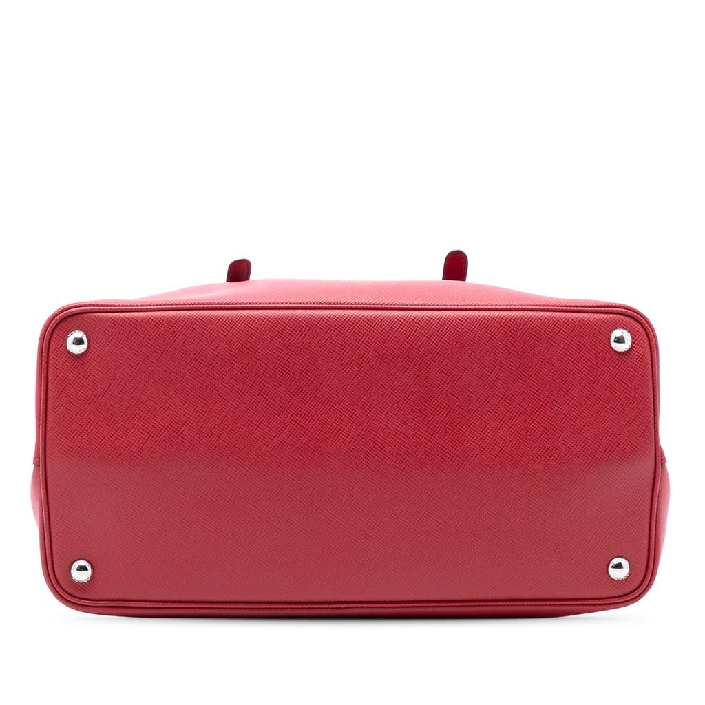 Prada Medium Saffiano Cuir Double Handle Satchel Red Leather Good condition - Inside View