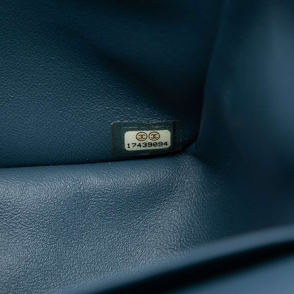 Chanel Jumbo Classic Lambskin Double Flap Blue Leather Good condition - Box View