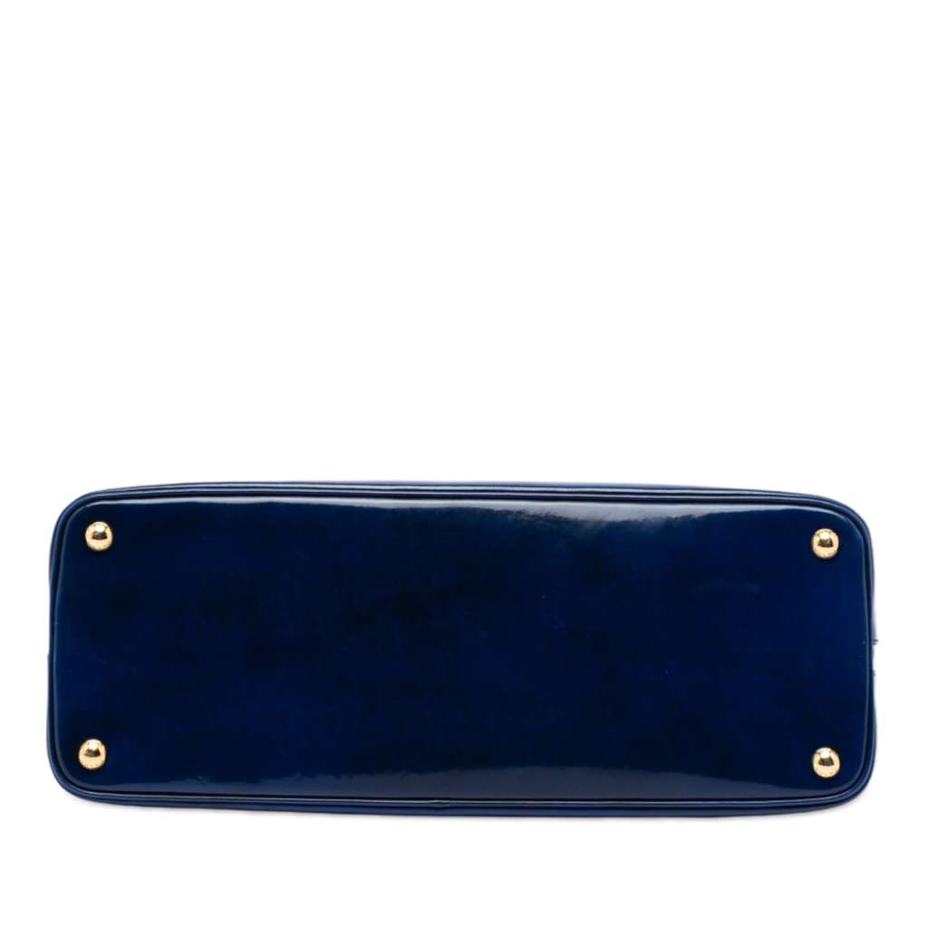 Prada Large Spazzolato Promenade Satchel Blue Leather Good condition - Inside View