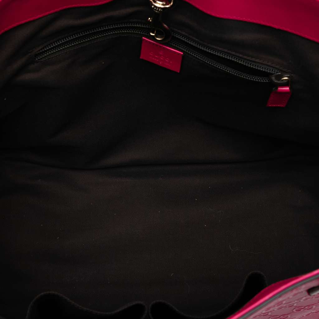 Gucci Guccissima Bright Hilary Lux Tote Pink Leather Good condition - Model View