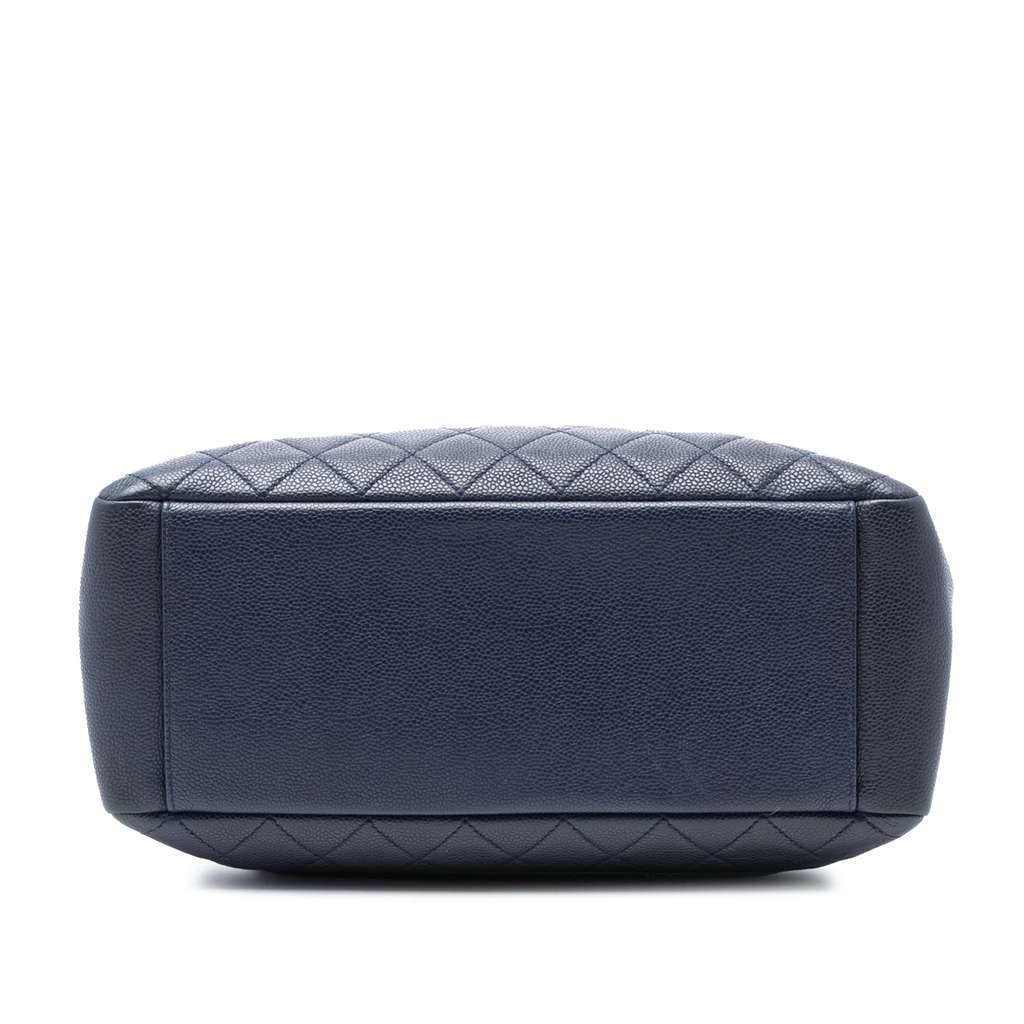 Chanel Caviar Grand Shopping Tote Blue Leather Good condition - Inside View