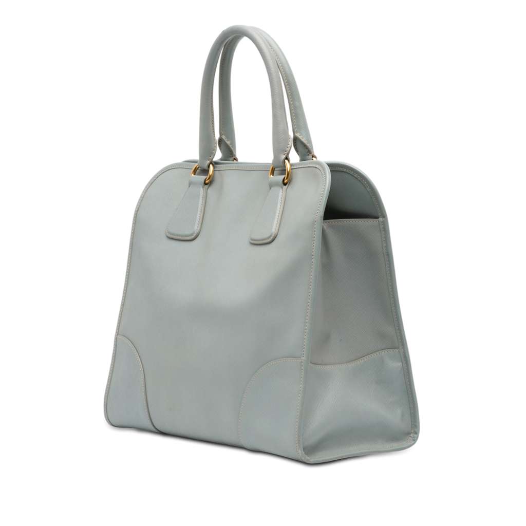 Prada Saffiano Lux Shopping Tote Blue Leather Good condition - Back View