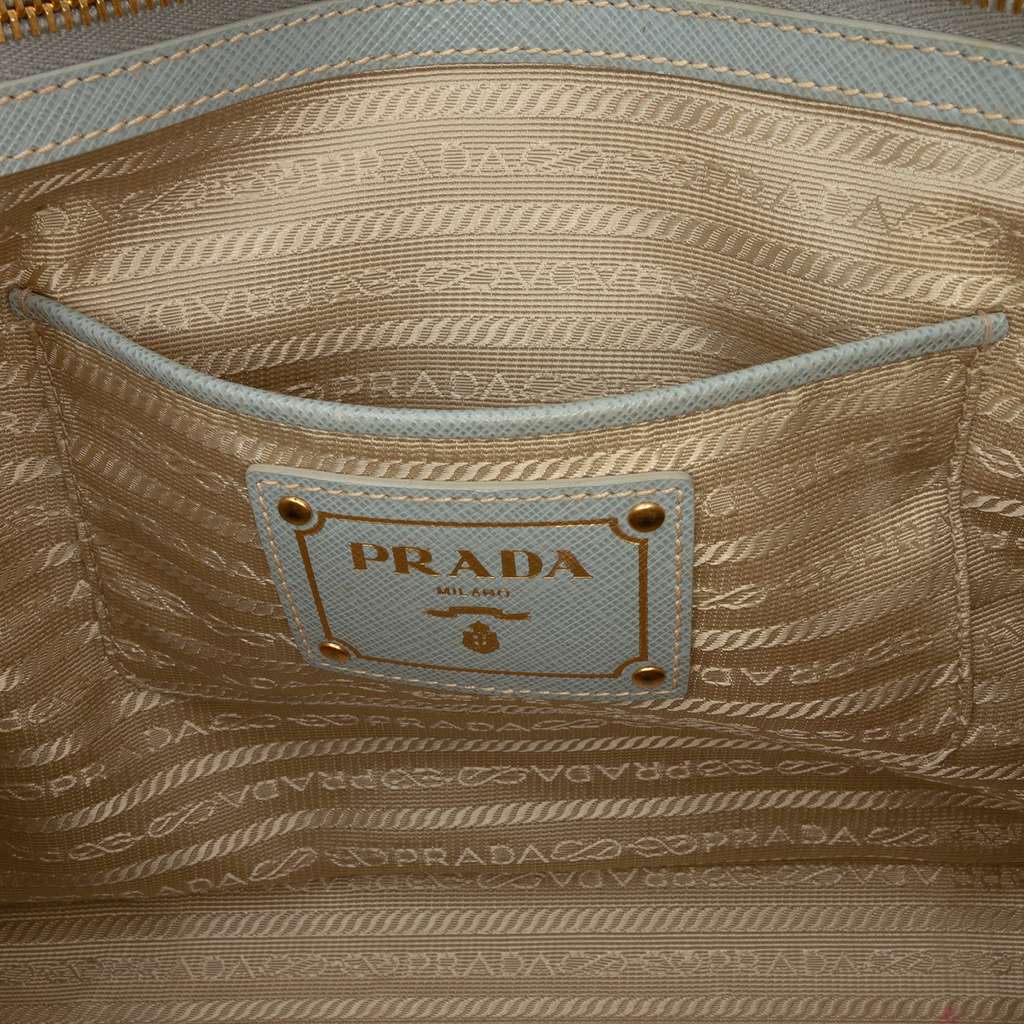 Prada Saffiano Lux Shopping Tote Blue Leather Good condition - Box View