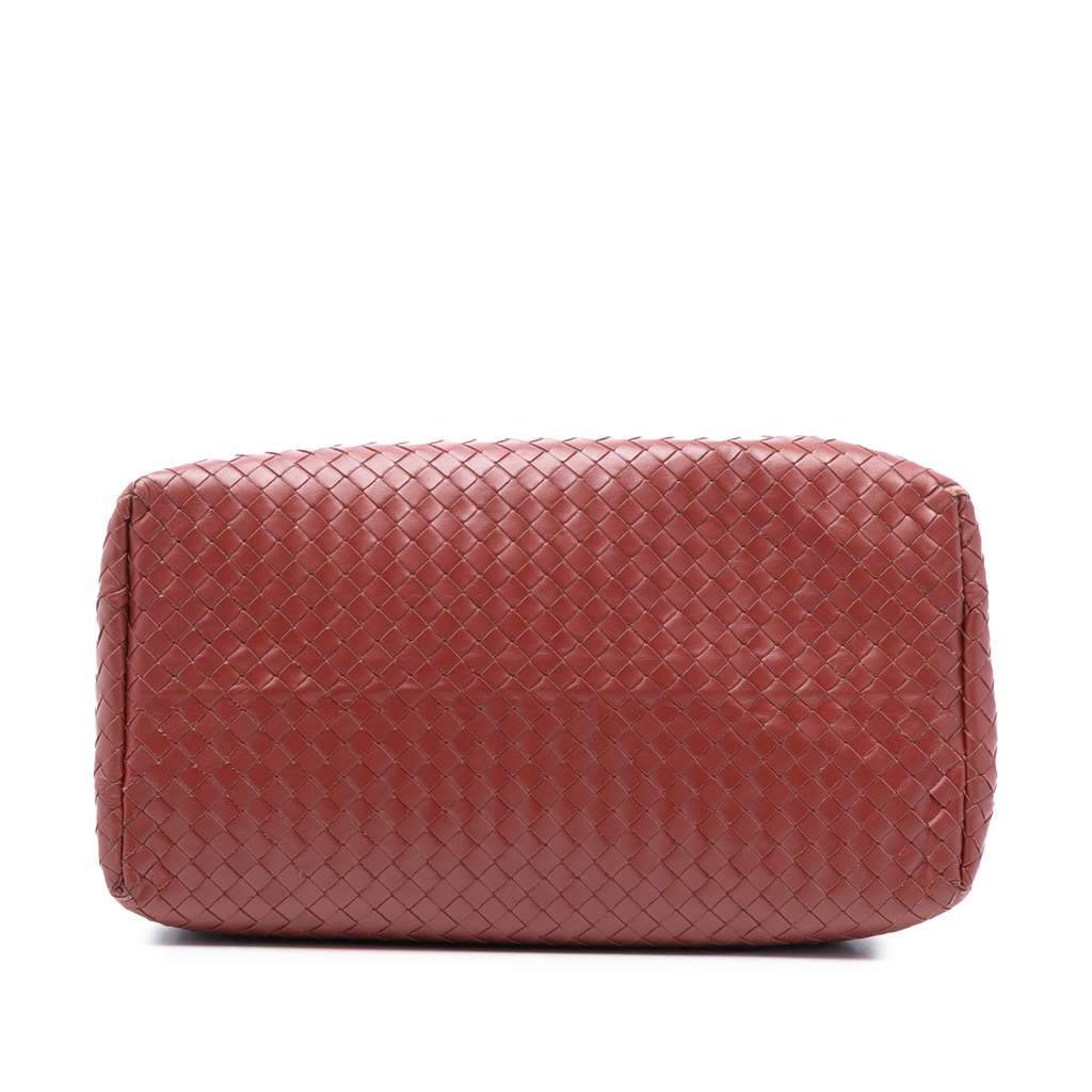 Bottega Veneta Medium Nappa Intrecciato Roma Tote Red Leather Good condition - Inside View