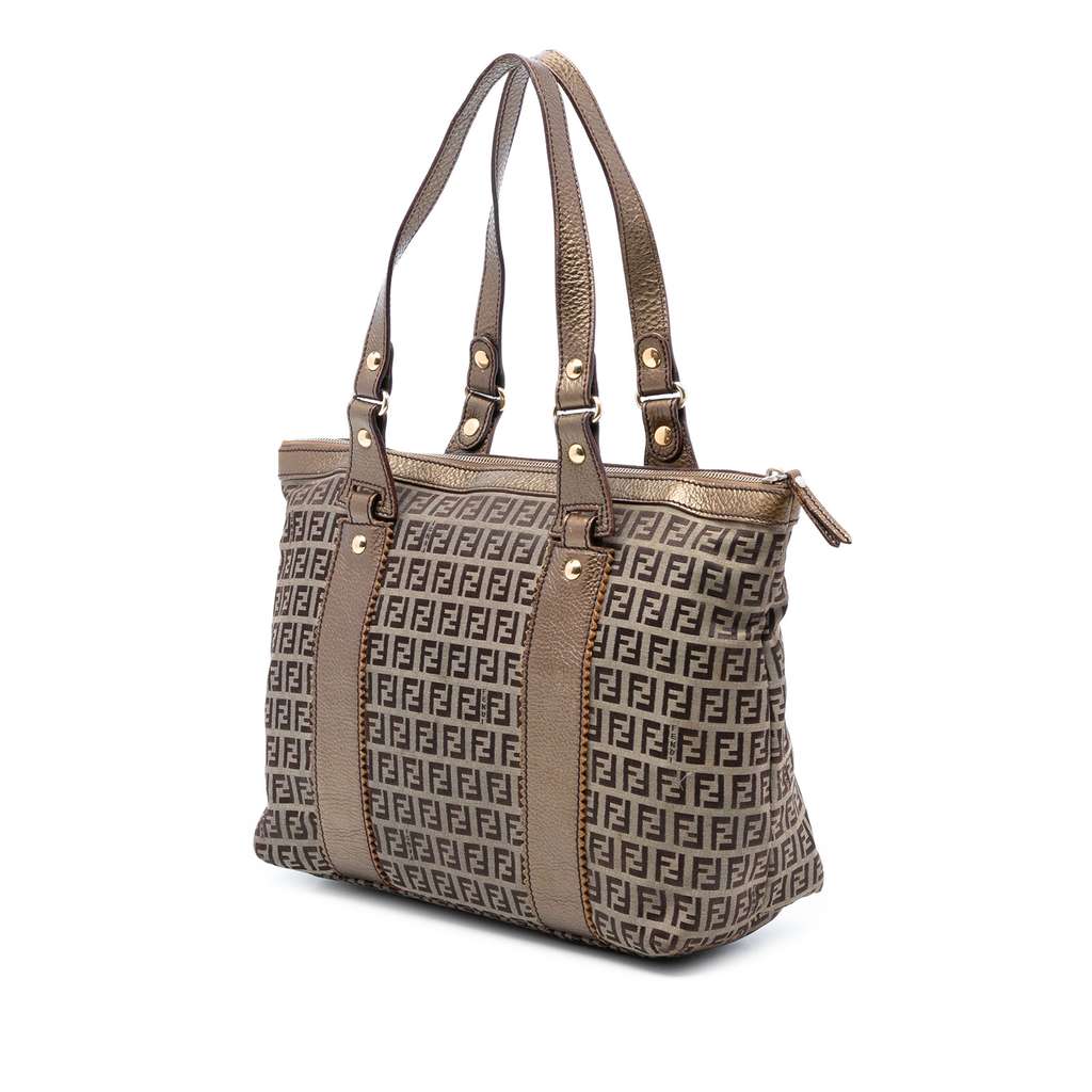 Fendi Zucchino Canvas Tote Brown Canvas Good condition - Back View